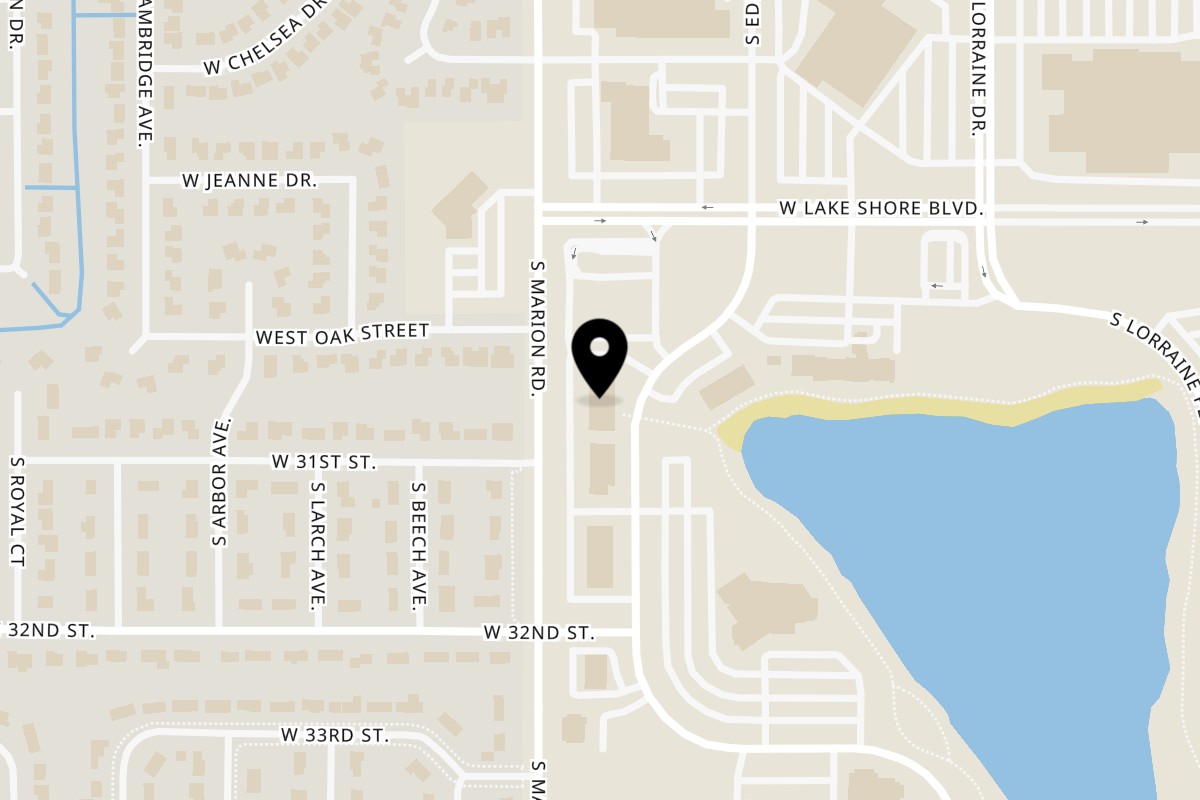 Map showing the location of Aruma Tacos & Tequila on 2310 S Marion Rd in Sioux Falls